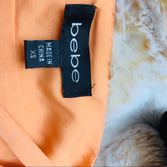 Bebe orange sequined top xs - Picture 3 of 4